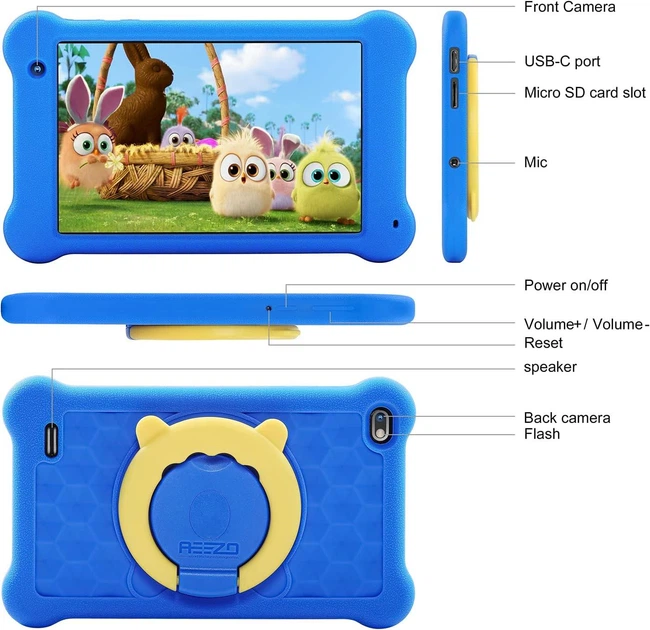Дитячий планшет 7" Full HD Aeezo TK701 2/32 ГБ 4 ядра Android 10 2580 mAh + Чохол Blue - Фото 5 Дитячий планшет 7" Full HD Aeezo TK701 2/32 ГБ 4 ядра Android 10 2580 mAh + Чохол Blue - зображення 5