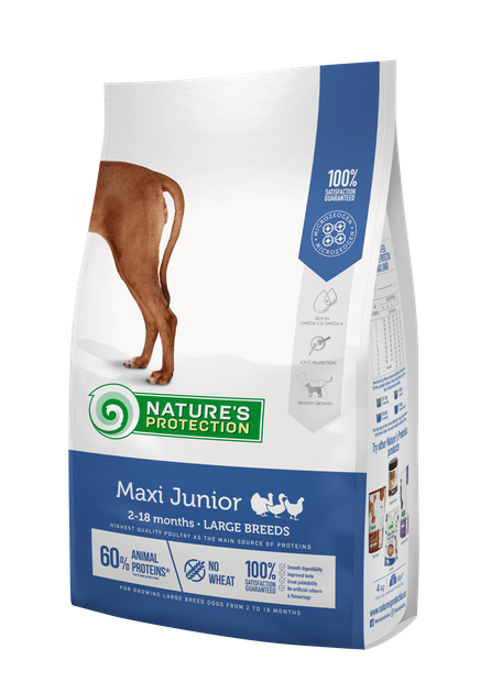 Сухий корм Nature's Protection Maxi Junior Large Breeds 4 кг (NPS45728) - Фото 1 Сухий корм Nature's Protection Maxi Junior Large Breeds 4 кг (NPS45728) - зображення 1