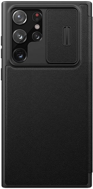 Etui Nillkin CamShield Leather do Samsung Galaxy S22 Ultra Black (6902048247550) - obraz 1