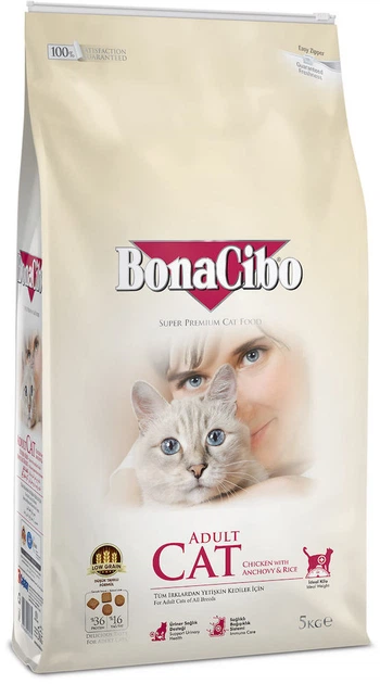 Сухий корм BonaCibo Adult Cat Chicken & Rice with Anchovy 5 кг (BC405642) - Фото 1 Сухий корм BonaCibo Adult Cat Chicken & Rice with Anchovy 5 кг (BC405642) - зображення 1