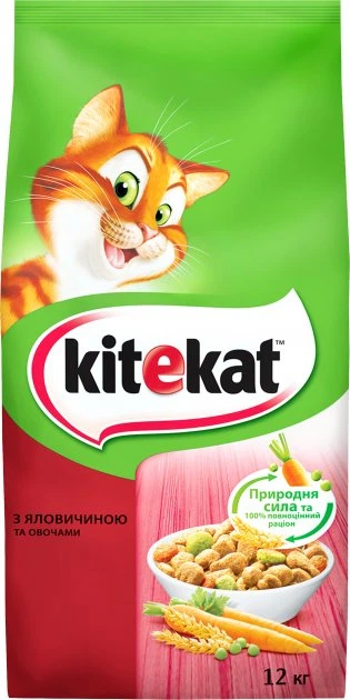 Сухий корм Kitekat Яловичина з овочами 12 кг (5900951013065) - Фото 1 Сухий корм Kitekat Яловичина з овочами 12 кг (5900951013065) - зображення 1