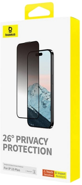 Szkło hartowane Baseus Diamond do Apple iPhone 15 Plus Black (P60057405203-02) - obraz 1