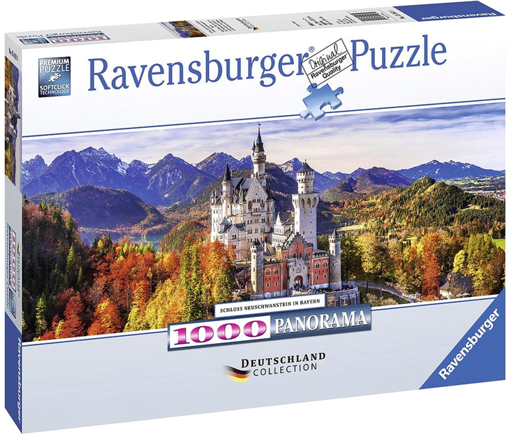 Puzzle Ravensburger Panorama Zamek Neuschwanstein 1000 elementów (4005556151615) - obraz 1