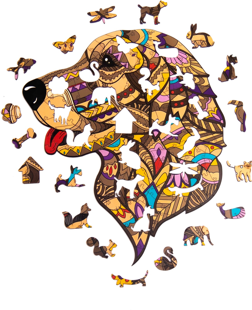 Пазл дерев'яний PuzzleOK Собака Вірний Сірко 125 елементів (4821993035192) - зображення 2