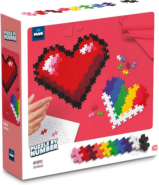 Puzzle by number Plus Plus Serce 250 elementów (5710409106900) - obraz 1