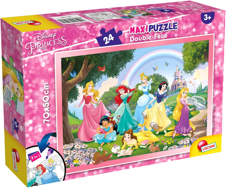 Puzzle dwustronne Lisciani Maxi Princess Księżniczki 24 elementy (8008324074082) - obraz 1