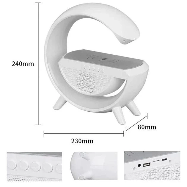 Колонка портативная Smart BT2301 беспроводная зарядка Bluetooth LED белый - Фото 3 Колонка портативная Smart BT2301 беспроводная зарядка Bluetooth LED белый - изображение 3