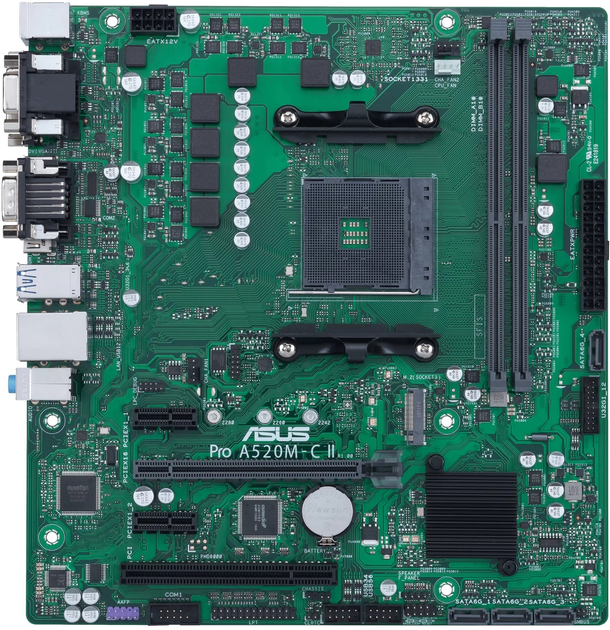 Материнська плата Asus Pro A520M-C II/CSM (sAM4, AMD A520, PCI-Ex16) - зображення 1