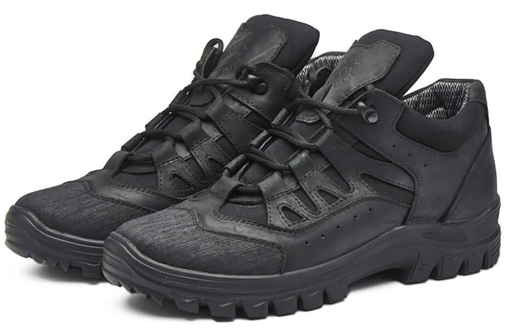 Тактические кроссовки демисезонные PAV 101 черные кожаные с мембраной 42 - изображение 1