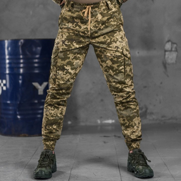 Чоловічі штани "KS Military" Rip-Stop із манжетами на гумках піксель розмір S - зображення 1