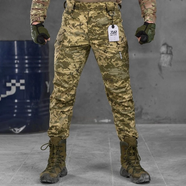 Мужские штаны "7.62 tactical" стрейч рип-стоп с кольцами для карабинов пиксель размер XL - изображение 1