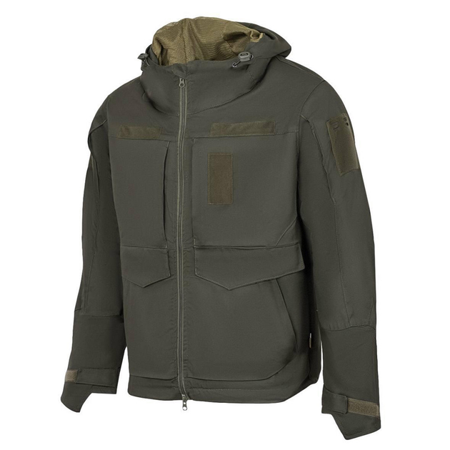 Демисезонная мужская куртка "Hunter" Canvas Streatch с сеточной подкладкой олива размер 3XL - изображение 1