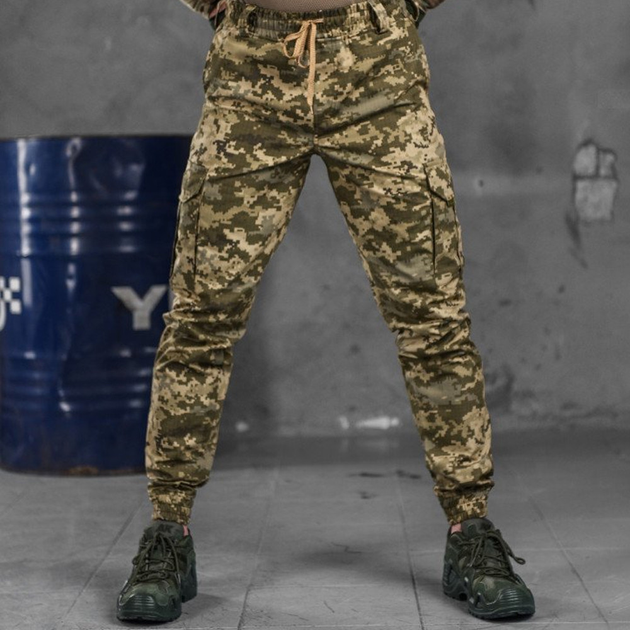Мужские штаны "KS Military" Rip-Stop с манжетами на резинках пиксель размер 2XL - изображение 1