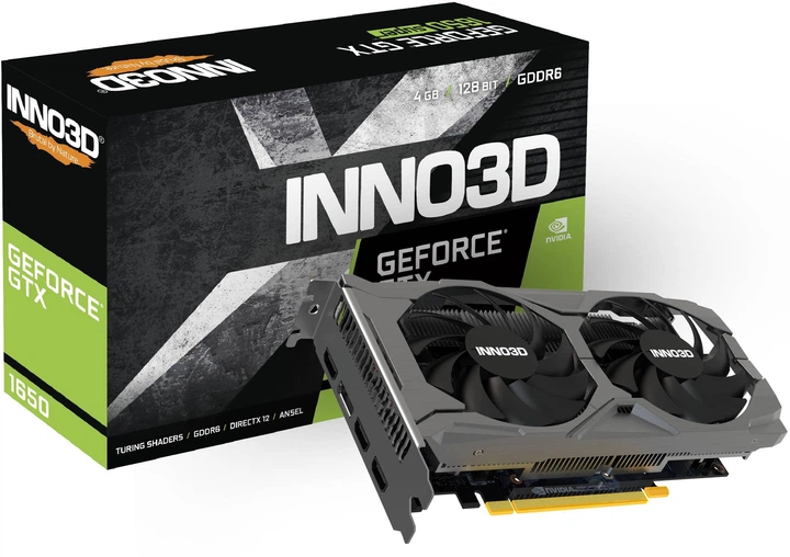 Karta graficzna INNO3D PCI-Ex GeForce GTX 1650 Twin X2 OC 4GB GDDR6 (128bit) (1635/12000) (HDMI, 3 x DisplayPort) (N16502-04D6X-171330N) - obraz 3