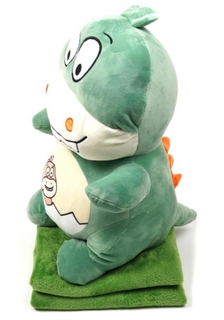 Игрушка мягкая подушка плед Динозаврик Дино Детская зеленая (Динозаврик Дино) 150 - изображение 2