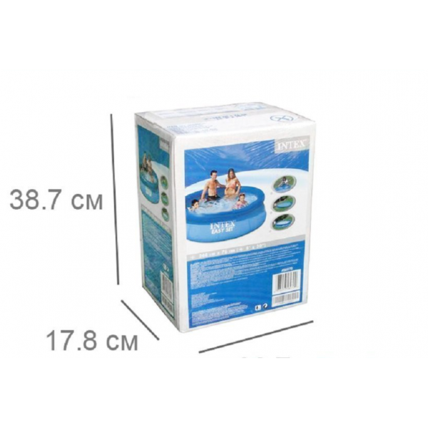 Надувной наливной семейный бассейн Intex Easy Set 244 х 76 см практичный на 2419 литров Blue - Фото 4 Надувной наливной семейный бассейн Intex Easy Set 244 х 76 см практичный на 2419 литров Blue - изображение 4