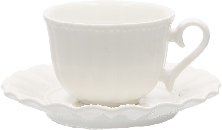 Набір кавових чашок з блюдцем La Porcellana Bianca Ducale 80 мл білий 6 шт (P003600015) - зображення 1