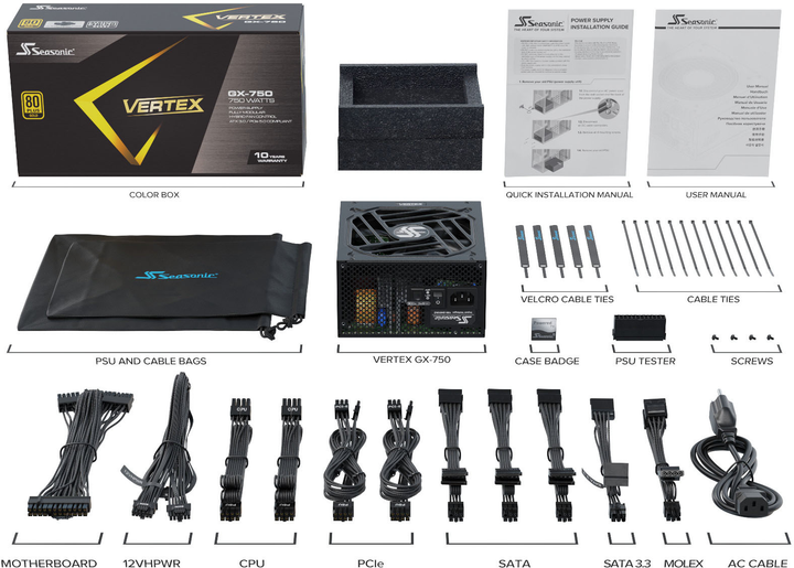 Блок живлення Seasonic Vertex GX-750 ATX 3.0 750 W (VERTEX-GX-750) - зображення 7
