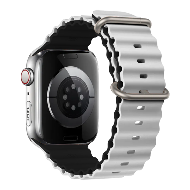 Силіконовий ремінець Fruct Ocean для Apple Watch 42/44/45/46/49 mm White Black - зображення 2