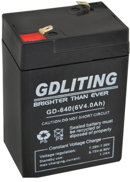Аккумулятор для торговых весов фонарей светильников 6V 4A GDLITE GD-640 - Фото 3 Аккумулятор для торговых весов фонарей светильников 6V 4A GDLITE GD-640 - изображение 3