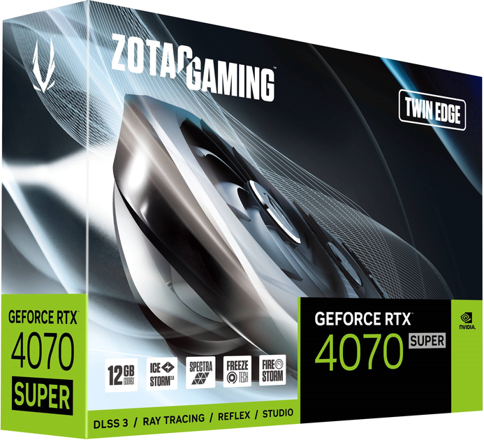 Відеокарта Zotac PCI-Ex GeForce RTX 4070 Super Twin Edge 12GB GDDR6X (192bit) (2475/21000) (HDMI, 3 x DisplayPort) (ZT-D40720E-10M) - зображення 7