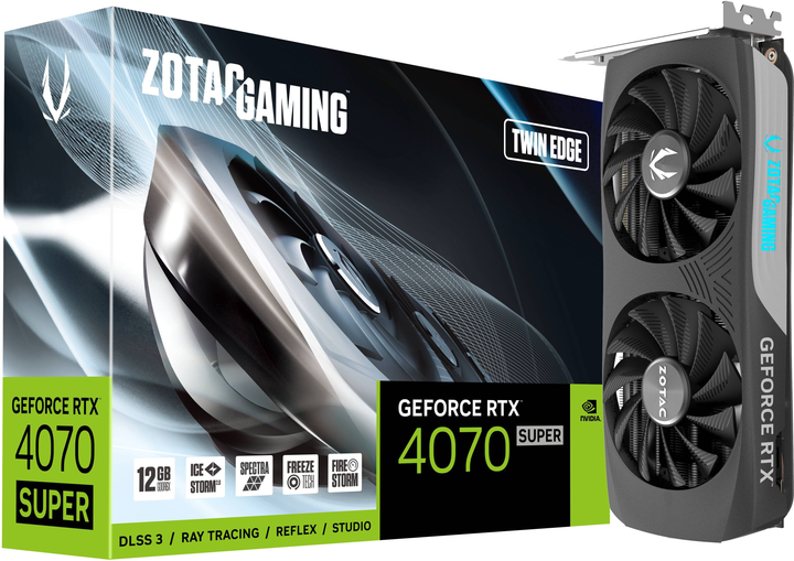 Відеокарта Zotac PCI-Ex GeForce RTX 4070 Super Twin Edge 12GB GDDR6X (192bit) (2475/21000) (HDMI, 3 x DisplayPort) (ZT-D40720E-10M) - зображення 8
