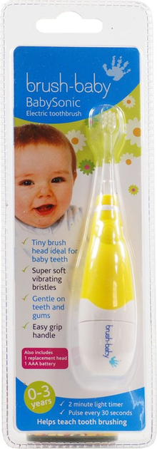 Електрична зубна щітка Brush-Baby BabySonic жовта - зображення 2