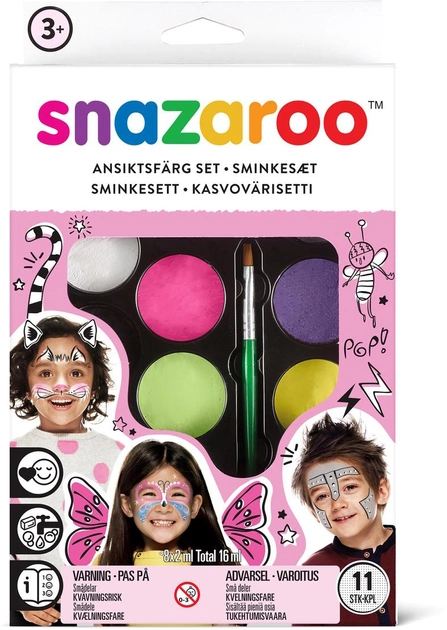 Набір фарб для обличчя Snazaroo Face Paint Kit 10 Parts & Idea Book 791001 (0766416101372) - зображення 1