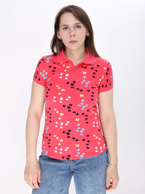 Поло женское розовое с бабочками 7518-2 XL – Брендовая одежда | ROZETKA