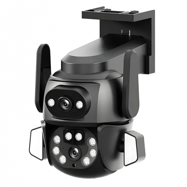 Камера наружная поворотная уличная двойная WIFI DOUL CAM Q-821 FULL-HD 4Mp Ночная сьемка Черная - Фото 5 Камера наружная поворотная уличная двойная WIFI DOUL CAM Q-821 FULL-HD 4Mp Ночная сьемка Черная - изображение 5