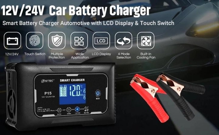 Автомобильное зарядное устройство P15 Свинцово-кислотные аккумуляторы 12V/15A и 24V/10A (P15PO4) - изображение 6