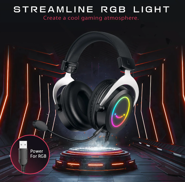 Наушники Fifine H3 Black со сьемным микорофоном и RGB подсветкой купить ...