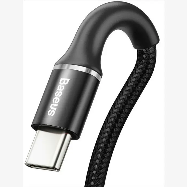 Кабель Baseus Halo data cable USB to USB Type-C 3 A 0.5 м Black (CATGH-A01) - изображение 2