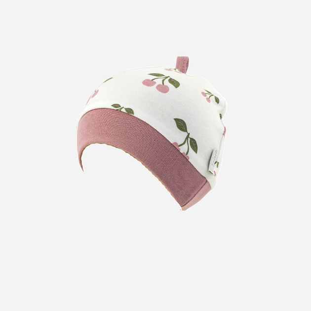 Дитяча демісезонна шапка-біні для дівчинки Nicol 204054 35 см Білий/Рожевий (5905601020554) - зображення 2