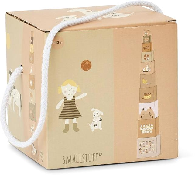 Zabawka edukacyjna Smallstuff Stacking Boxes Zwierzęta i liczby (5712352095430) - obraz 1