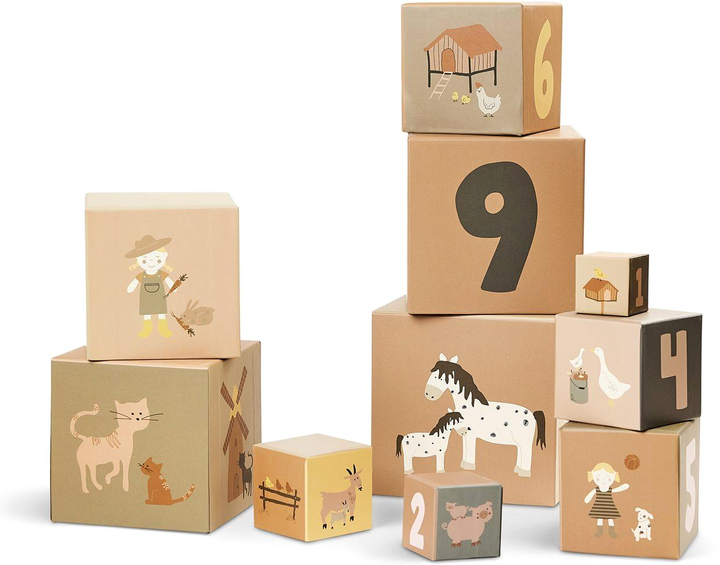 Zabawka edukacyjna Smallstuff Stacking Boxes Zwierzęta i liczby (5712352095430) - obraz 2