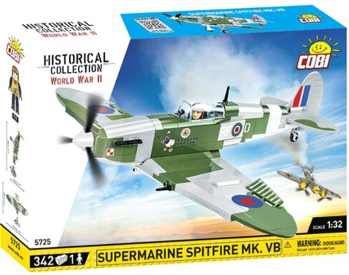 Klocki konstrukcyjne Cobi Historical Collection WWII Samolot Supermarine Spitfire 352 elementy (5902251057251) - obraz 1