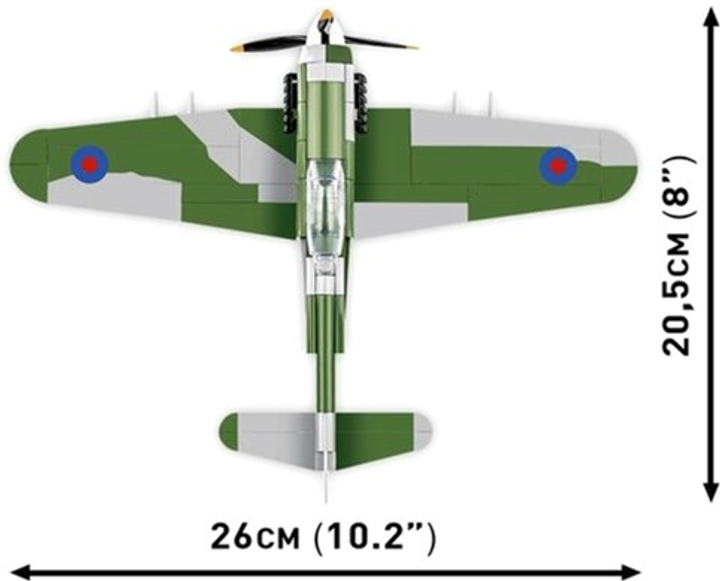 Klocki konstrukcyjne Cobi Historical Collection WWII Samolot Hawker Typhoon Mk.1B 190 elementów (5902251058647) - obraz 5