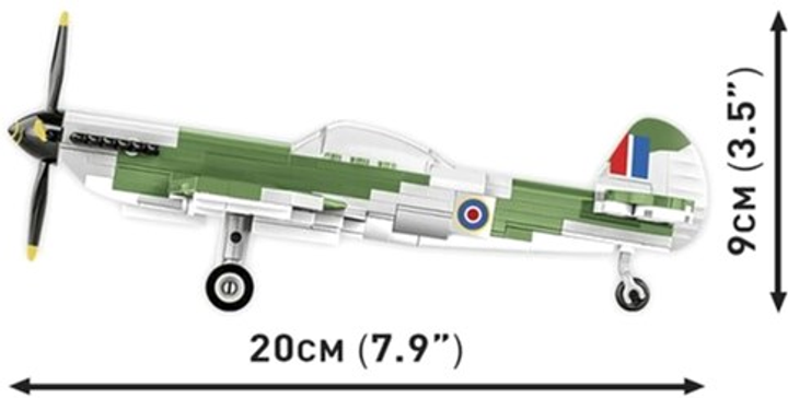 Klocki konstrukcyjne Cobi Historical Collection WWII Spitfire Myśliwiec 152 elementy (5902251058654) - obraz 4