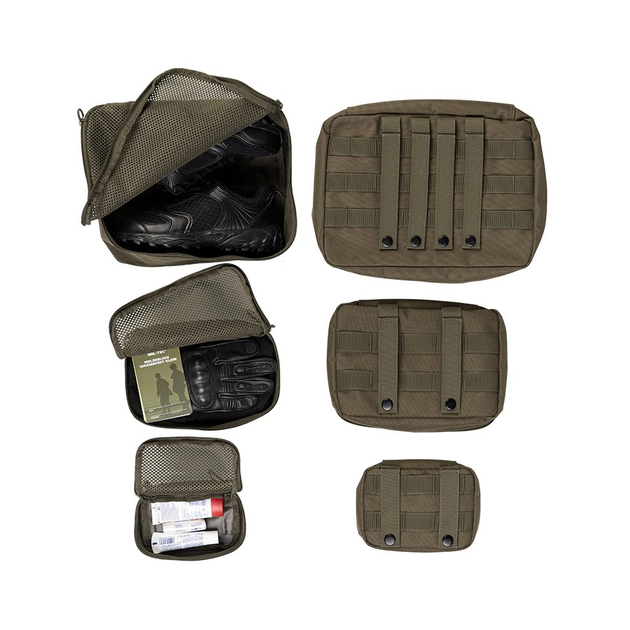 Набір універсальних підсумків Sturm Mil-Tec Mesh Pouch Set 3-pcs Olive - зображення 2