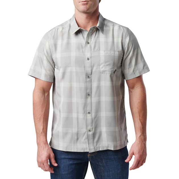 Сорочка тактична 5.11 Tactical Nate Short Sleeve Shirt M Titan Grey Plaid - зображення 1