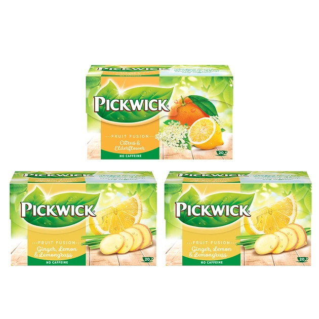 Коллекция фруктового чая Pickwick Fruit Fusion (Ginger, Lemon & Lemon grass, Citrus & Elderflower) 3 шт х 20 пакетиков (1845678901025) - Фото 2 Коллекция фруктового чая Pickwick Fruit Fusion (Ginger, Lemon & Lemon grass, Citrus & Elderflower) 3 шт х 20 пакетиков (1845678901025) - изображение 2