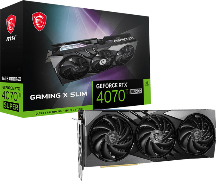 Karta graficzna MSI PCI-Ex GeForce RTX 4070 Ti Super 16G Gaming X Slim 16GB GDDR6X (256bit) (2685/21000) (HDMI, 3 x DisplayPort) (V513-611R) - obraz 7