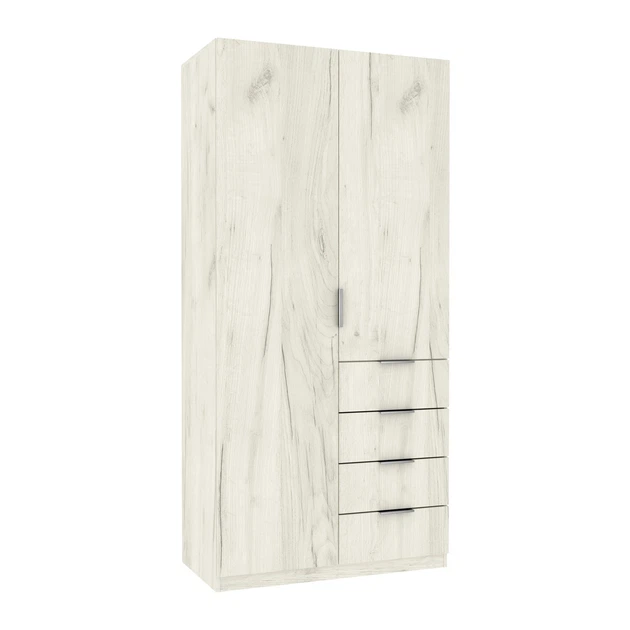 Шкаф Кристал 1 Континент 1000х520х2100 Дуб Крафт Белый - изображение 1