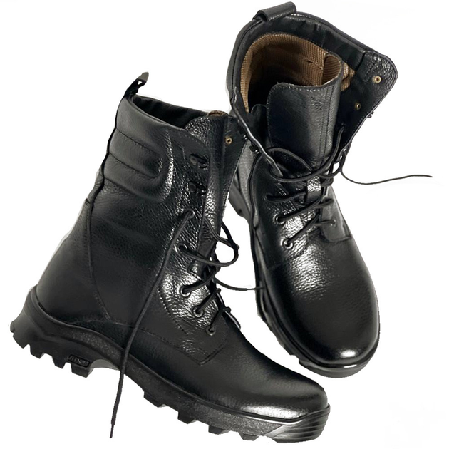 Высокие Летние Ботинки Ястреб черные / Легкие Кожаные Берцы размер 45 - изображение 1