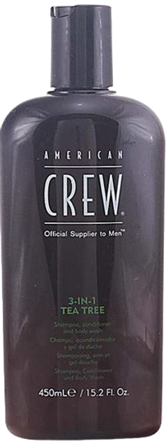 Шампунь для догляду за волоссям і тілом American Crew Tea Tree 3-in-1 Shampoo Conditioner and Body Wash 450 мл (0669316215241) - зображення 1