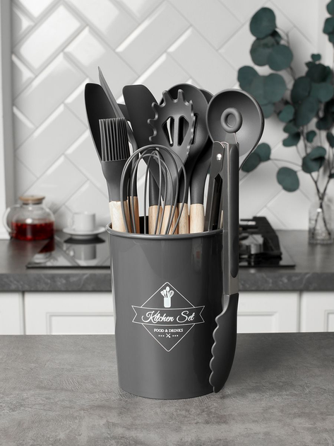 Набор кухонных принадлежностей Kitchen Set 12 предметов, силиконовый ...