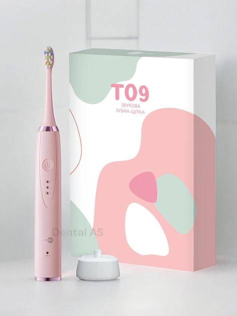 Електрична звукова зубна щітка Prooral T09 рожева 31 тис.коливань в хв. 2 насадки в комплекті |2 роки гарантія - зображення 9