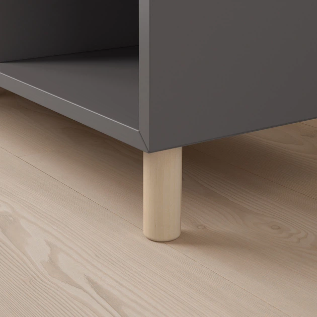 Комбинация шкафов с ножками IKEA ЭКЕТ, темно-серый, дерево, 140x35x80 см, 193.861.01 - изображение 3