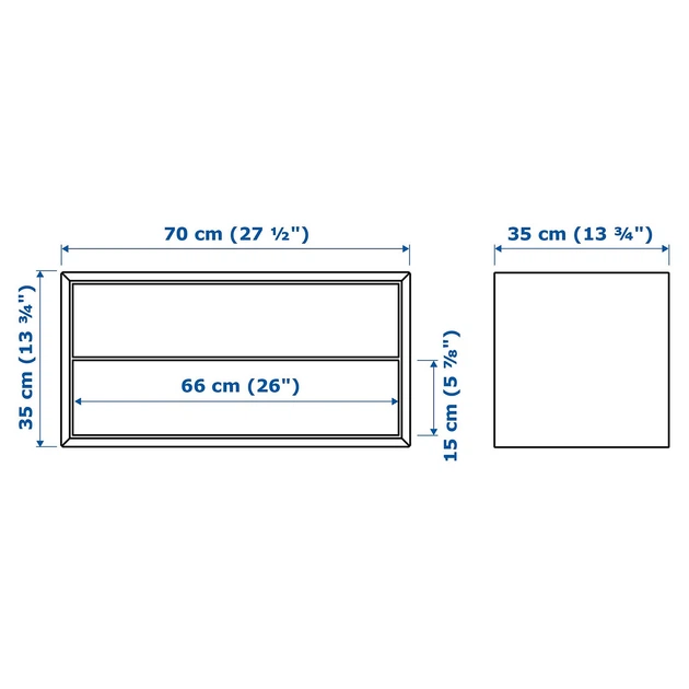 Шкаф IKEA ЭКЕТ, 2 ящика, белый, 70x35x35 см, 003.339.47 - изображение 3